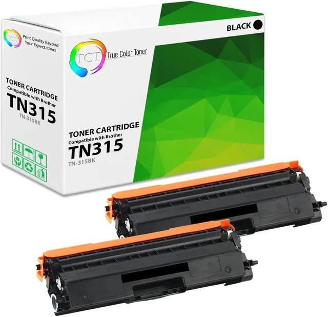 Main image of TCT TN315 Black Toner Cartridge 2 Pack - Premium Compatible Replacement for Brother TN-315BK Black Works With Brother HL-4150CDN 4570CDW 4570CDWT MFC-9460CDN 9560CDW 9970CDW