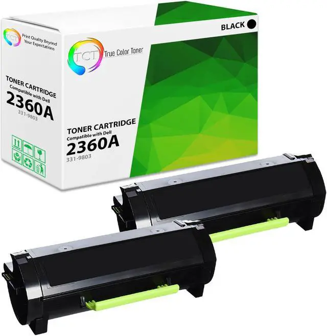 Main image of True Color Toner 2360A Toner Cartridge 2 Pack - Premium Compatible Replacement for Dell 331-9803 Black Works With Dell B2360d B2360dn B3460dn B3465dn B3465dnf