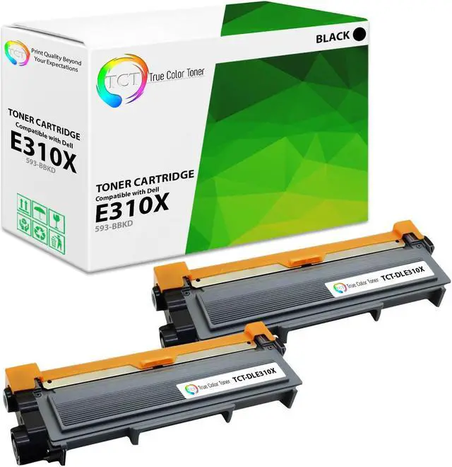 Main image of True Color Toner E310X Toner Cartridge 2 Pack - Premium Compatible Replacement for Dell 593-BBKD Black High Yield Works With Dell E310DW E514DW E515DN E515DW