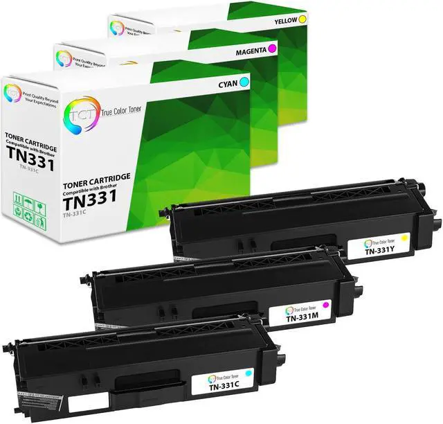 Main image of True Color Toner TN331 Color Toner Cartridge 3 Pack - Premium Compatible Replacement for Brother TN331 TN-331C TN-331M TN-331Y Works With Brother HL-L8250 L8350 MFC-L8600 L8850