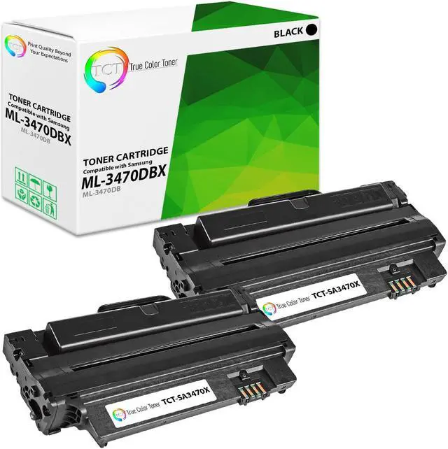 Main image of True Color Toner 3470DBX Toner Cartridge 2 Pack - Premium Compatible Replacement for Samsung ML-3470DB Black High Yield Works With Samsung ML-3470C 3470D 3471ND