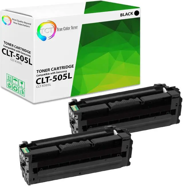 Main image of True Color Toner 505L Black Toner Cartridge 2 Pack - Premium Compatible Replacement for Samsung CLT-505L CLT-K505L Black High Yield Works With Samsung ProXpress C2620DW C2670FW