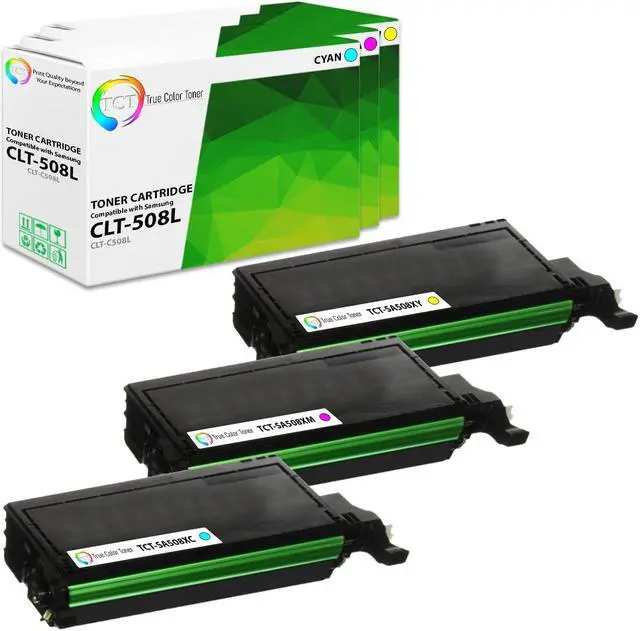 Main image of True Color Toner 508L Color Toner Cartridge 3 Pack - Premium Compatible Replacement for Samsung CLT-508L High Yield Works With Samsung CLP-620 670 CLX-6220