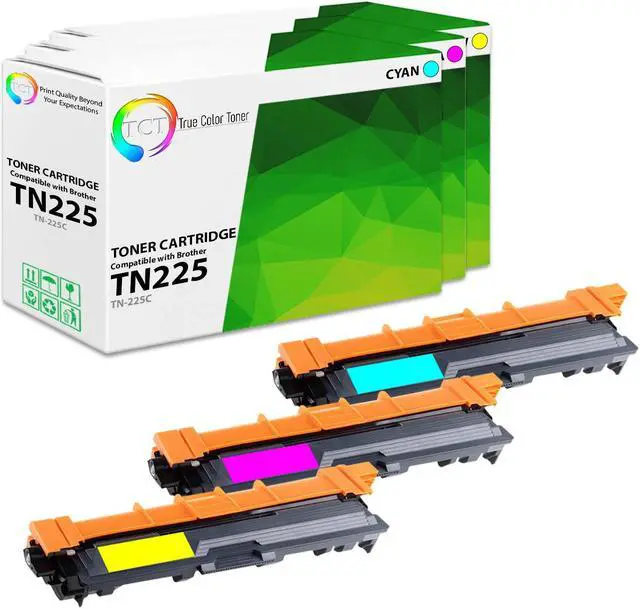 Main image of True Color Toner TN225 Color Toner Cartridge 3 Pack - Premium Compatible Replacement for Brother TN-225 TN225C TN225M TN225Y High Yield Works With Brother HL-3140 3150 3170 MFC-9130 9140 DCP-9020