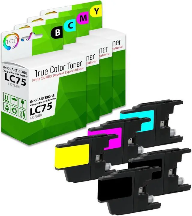 Main image of True Color Toner LC75 Ink Cartridge 5 Pack - Premium Compatible Replacement for Brother LC75BK LC75C LC75M LC75Y Works With Brother MFC-J430W J825DW J435W J425W J280W J625DW