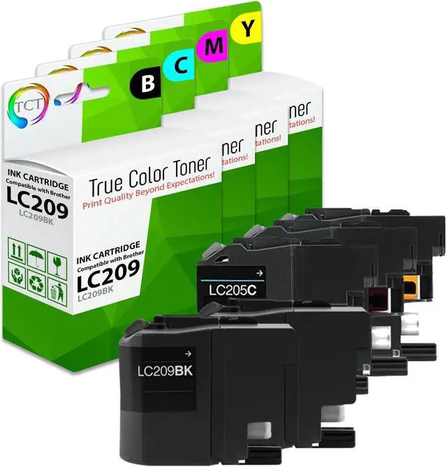 Main image of True Color Toner LC209 LC205 Ink Cartridge 5 Pack - Premium Compatible Replacement for Brother LC209 LC205 LC209BK LC205C LC205M LC205Y High Yield Works With Brother MFC-J5620DW J5520DW