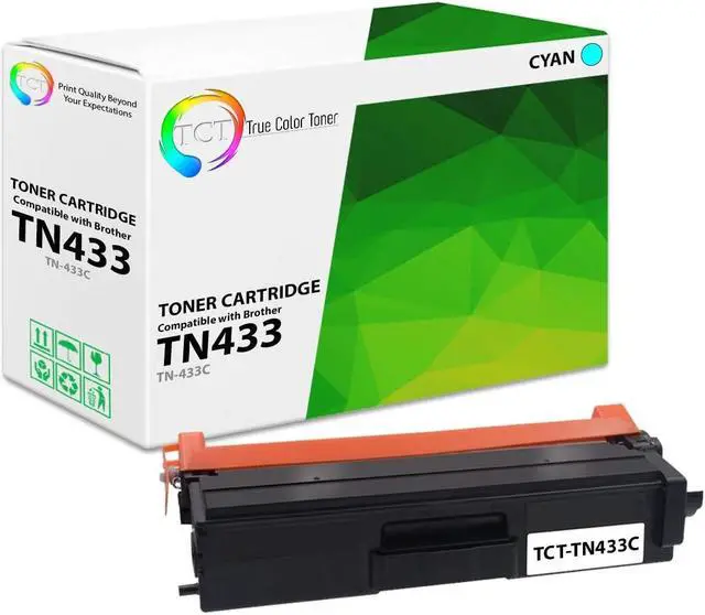 Main image of True Color Toner TN433 Cyan Toner Cartridge - Premium Compatible Replacement for Brother TN-433 TN433C Cyan High Yield Works With Brother HL-L8260CDW L8360CDW MFC-L8610CDW