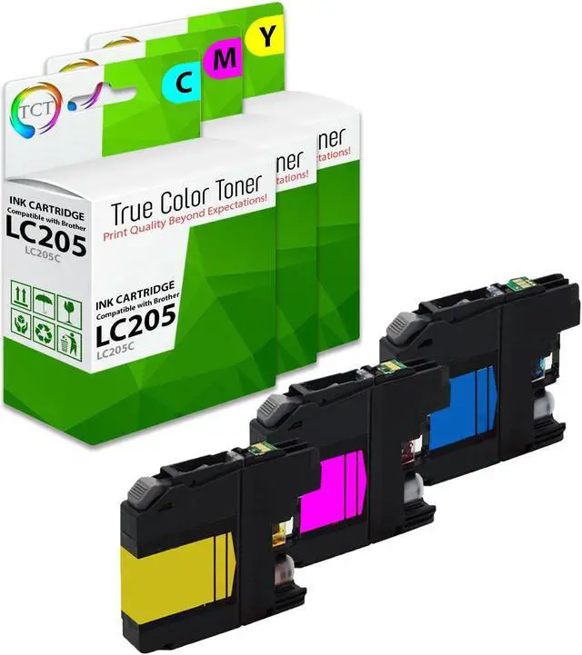 Main image of True Color Toner LC205 Color Ink Cartridge 3 Pack - Premium Compatible Replacement for Brother LC205 LC205C LC205M LC205Y Works With Brother MFC-J4320DW J4420D J4620DW