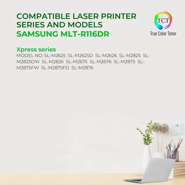 Alt view image 2 of 6 - True Color Toner R116 Drum Unit - Premium Compatible Replacement for Samsung MLT-R116 Works With Samsung Xpress SL-M2625 M2625D M2626 M2825 M2825DW M2826 M2675 M2676 M2875 M2876