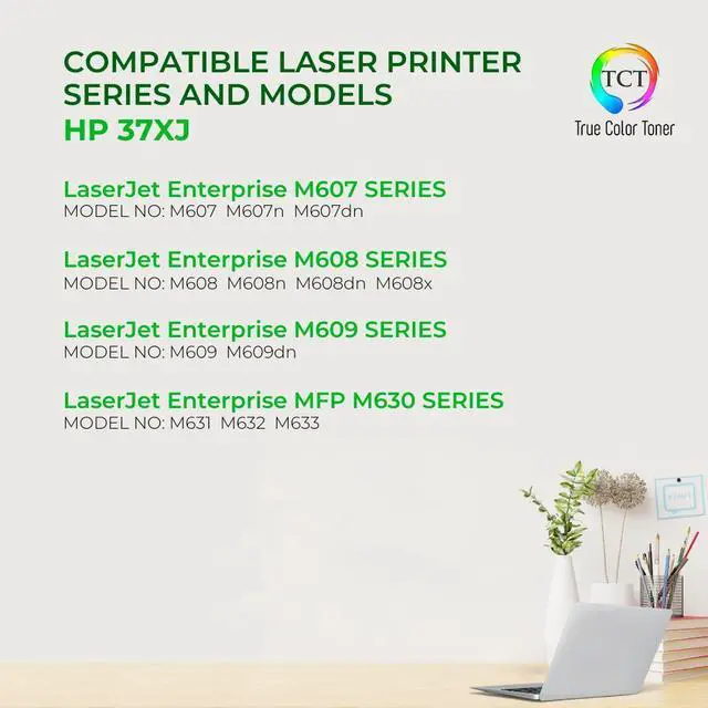 Alt view image 2 of 6 - True Color Toner 37XJ Jumbo Toner Cartridge - Premium Compatible Replacement for HP 37XJ CF237XJ Black High Yield Jumbo Works With HP LaserJet Enterprise flow MFP M632z M608n M608dn M608x