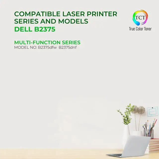 Alt view image 2 of 6 - True Color Toner B2375 Toner Cartridge - Premium Compatible Replacement for Dell 593-BBBJ Black High Yield Works With Dell B2375DNF 2375DNF B2375 B2375DN B2375DNF B2375DFW