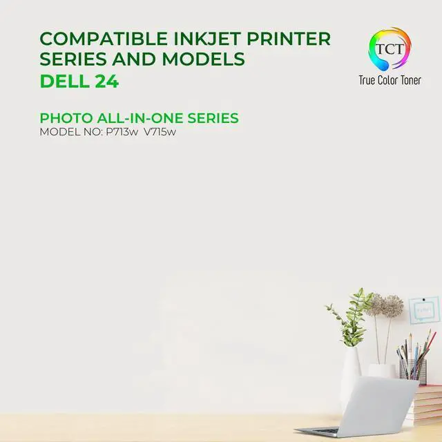 Alt view image 2 of 6 - True Color Toner 24BK Black Ink Cartridge 4 Pack - Premium Compatible Replacement for Dell 24 24BK Series T109N 330-5287 Black Works With Dell P713w V715w