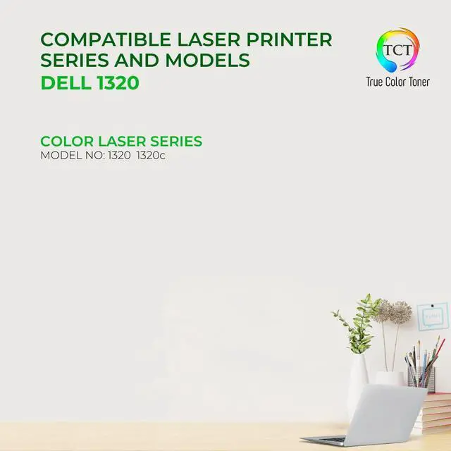 Alt view image 2 of 6 - True Color Toner 1320 Black Toner Cartridge 2 Pack - Premium Compatible Replacement for Dell 310-9058 1320K KU052 Black Works With Dell 1320 1320C 1320CN 1320DN
