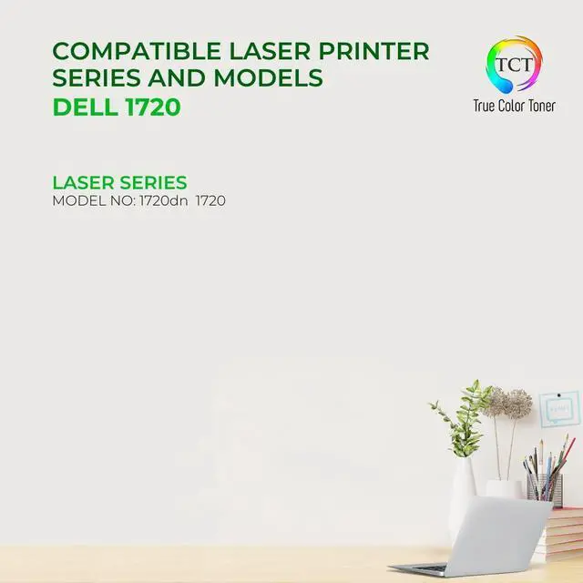 Alt view image 2 of 6 - True Color Toner 1720 Toner Cartridge 2 Pack - Premium Compatible Replacement for Dell 310-8701 310-8702 310-8708 310-8709 Black Works With Dell 1720 1720N
