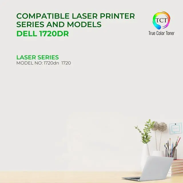 Alt view image 2 of 6 - True Color Toner DR1720 Drum Unit - Premium Compatible Replacement for Dell 1720DR 310-8703 310-8710 1720 DJ987 Works With Dell 1720DN 1720N