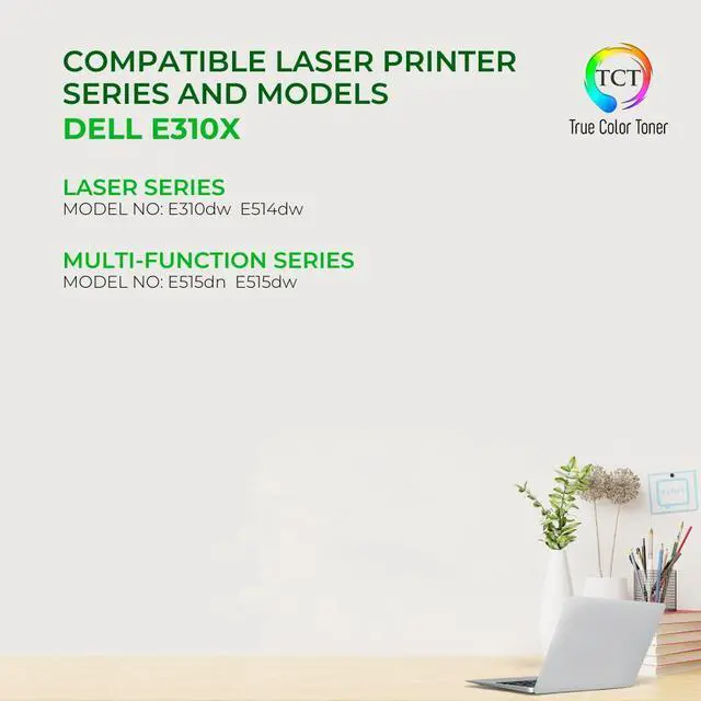 Alt view image 2 of 6 - True Color Toner E310X Toner Cartridge - Premium Compatible Replacement for Dell 593-BBKD Black Works With Dell E310 E514 E515 E310DW E515DW E514DW E515DN