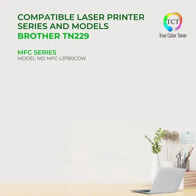 Alt view image 2 of 6 - TCT TN229 Yellow Toner Cartridge - Premium Compatible Replacement for Brother TN229 TN-229Y Works With Brother MFC-L3780CDW L3280CDW L3220CW MFC-L3720CDW