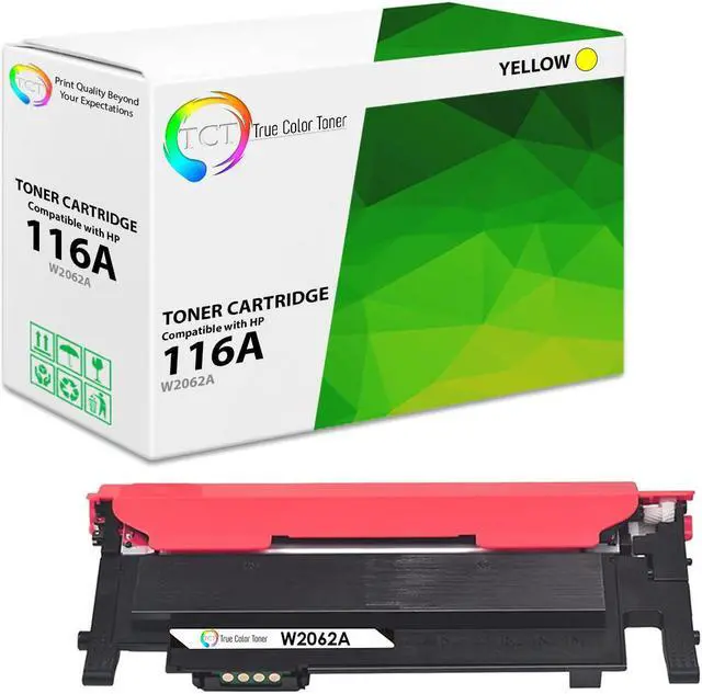 Main image of True Color Toner 116A Yellow Toner Cartridge - Premium Compatible Replacement for HP 116A W2062A Yellow Works With HP Color Laser 150A 150nw MFP178nw 179fnw