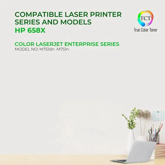 Alt view image 2 of 6 - TCT 658X Black Toner Cartridge - Premium Compatible Replacement for HP 658X W2000X High Yield Works With HP Color LaserJet Enterprise M751's
