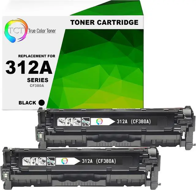 Main image of True Color Toner 312A Black Toner Cartridge 2 Pack - Premium Compatible Replacement for HP 312A CF380A Black Works With HP Color LaserJet Pro MFP M476NW M476DN M476DW