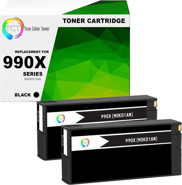 Main image of TCT 990X Black Ink Cartridge 2 Pack - Premium Compatible Replacement for HP 990X M0K01AN Black High Yield Works With HP Pagewide Pro 750 772 777