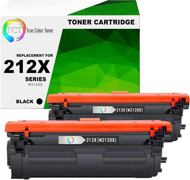 Main image of True Color Toner 212X Black Toner Cartridge 2 Pack - Premium Compatible Replacement for HP 212X W2120X Black High Yield Works With HP Color Laserjet Enterprise M554dn M555dn M555x
