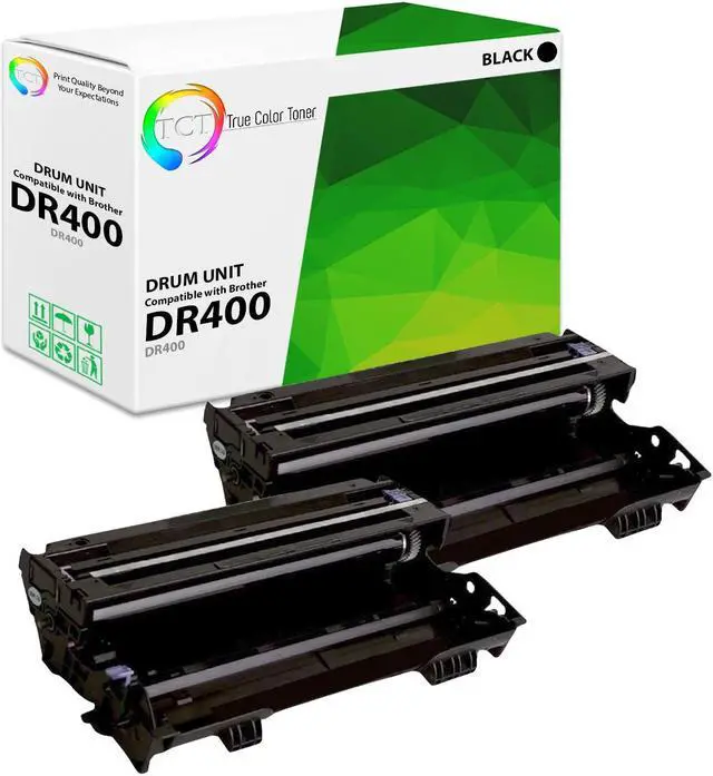 Main image of True Color Toner DR400 Drum Unit 2 Pack - Premium Compatible Replacement for Brother DR-400 Works With Brother DCP-1200 1400 HL-1240DX MFC-8300 P2500 P2500T IntelliFax-4100 4100E 8750P