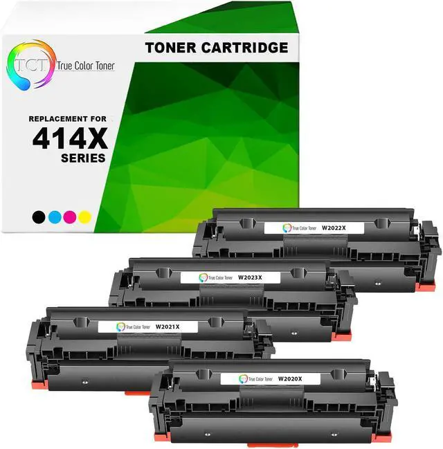 Main image of True Color Toner 414X Toner Cartridge 4 Pack - Premium Compatible Replacement for HP 414X W2020X W2021X W2022X W2023X High Yield Works With HP Color LaserJet Pro M454 MFP M479