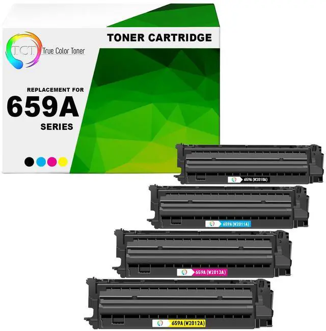 Main image of TCT 659A Toner Cartridge 4 Pack - Premium Compatible Replacement for HP 659A W2010A W2011A W2012A W2013A Works With Color LaserJet Enterprise M856 M856dn