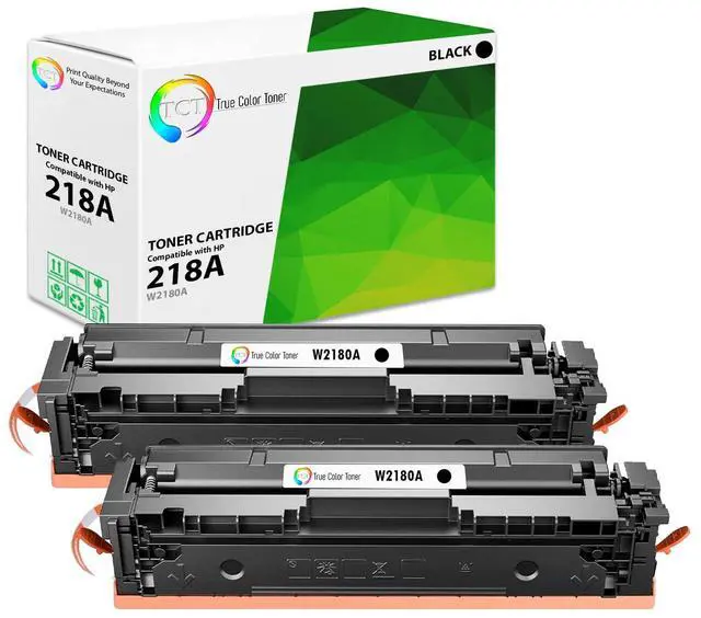 Main image of TCT 218A Black Toner Cartridge 2 Pack - Premium Compatible Replacement WITH CHIP Works With HP LaserJet Pro 3201, MFP 3301 Printers (1,300 Pages) - not compatible with "-e" suffix printers"