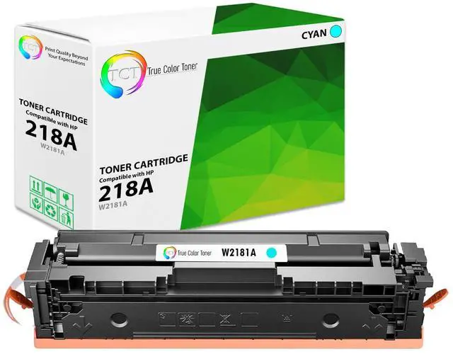 Main image of TCT 218A Cyan Toner Cartridge - Premium Compatible Replacement WITH CHIP Works With HP LaserJet Pro 3201, MFP 3301 Printers (1,200 Pages) - not compatible with "-e" suffix printers"