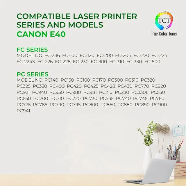 Alt view image 2 of 6 - True Color Toner E40 Toner Cartridge - Premium Compatible Replacement for Canon E40 1491A002AA Black Works With Canon PC140 PC160 PC940 PC920 PC921 PC980