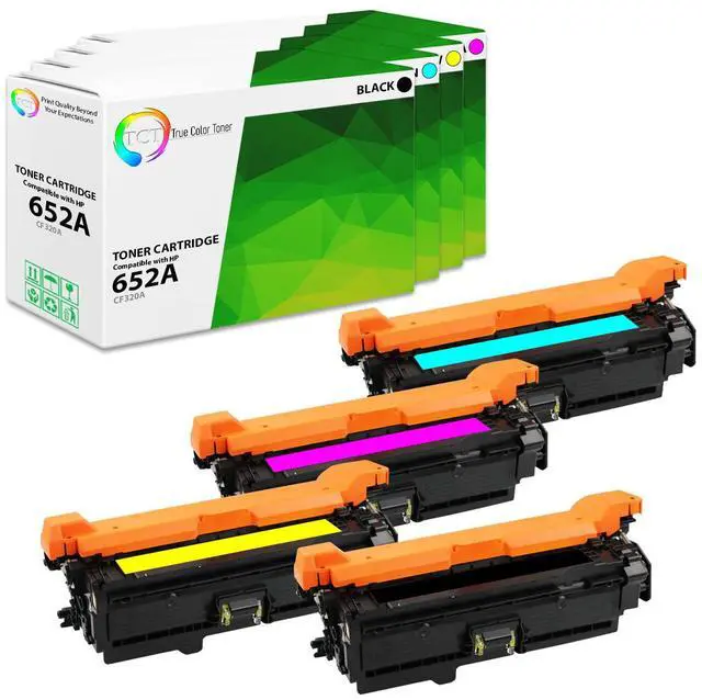 Main image of True Color Toner 652A 654A Toner Cartridge 4 Pack - Premium Compatible Replacement for HP 652A 654A CF320A CF331A CF332A CF333A Works With HP Color LaserJet M651DN M651N M651XH