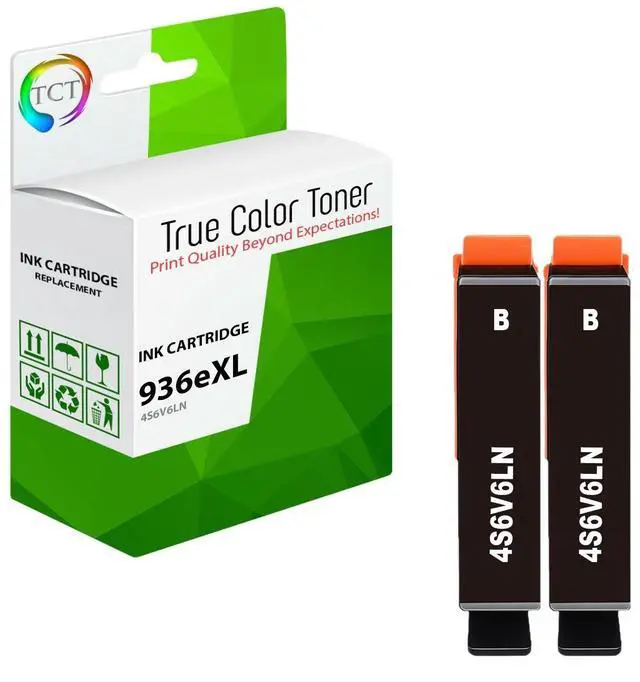 Main image of TCT 936XL High Yield Ink Cartridge 2 Pack - Compatible Replacement for HP 936eXL 4S6V6LN Black Works with HP OfficeJet 9110 9110b 9120 9130 9130b 9130e 9135e 9730 9730e Printers ( 2,400 Pages)