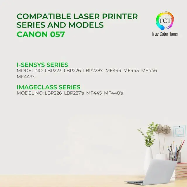 Alt view image 2 of 6 - TCT 057 Toner Cartridge - Premium Compatible Replacement for Canon 057 057 Black Works With Canon i-Sensys LBP223 MF443 MF445 MF446