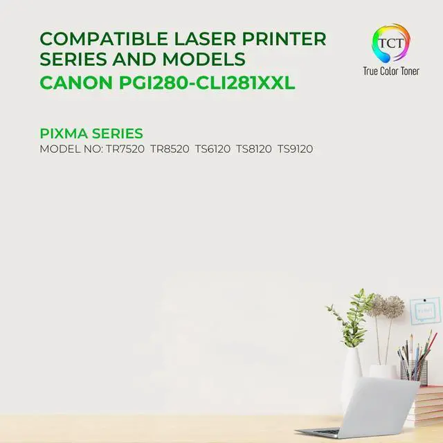 Alt view image 2 of 6 - TCT CLI281 Black Ink Cartridge 2 Pack - Premium Compatible Replacement for Canon CLI281XXL 1983C001 Black Super High Yield Works With Canon Pixma TR7520 TR8520 TS6120 TS8120 TS9120