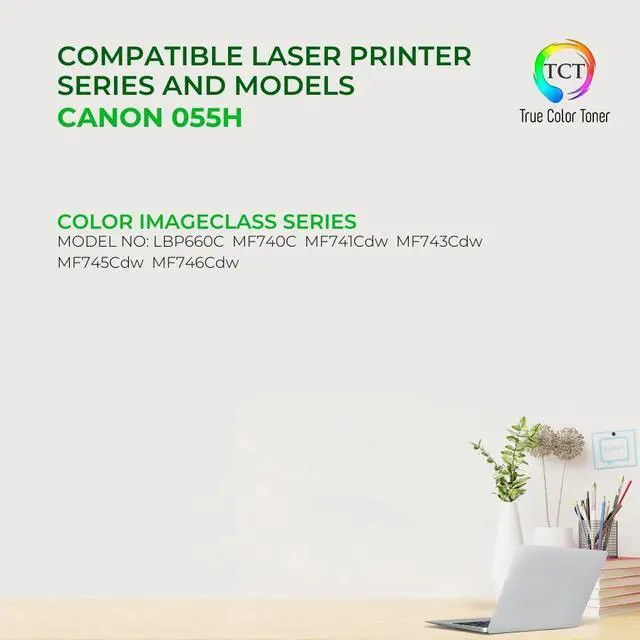 Alt view image 2 of 6 - True Color Toner 055H Toner Cartridge 4 Pack - Premium Compatible Replacement for Canon 055H High Yield Works With Canon Color imageCLASS LBP660C MF740C MF741Cdw MF743Cdw MF745Cdw MF746Cdw