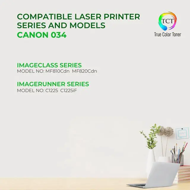 Alt view image 2 of 6 - TCT 034 Toner Cartridge 4 Pack - Premium Compatible Replacement for Canon 034 034BK 034C 034Y 034M Works With Canon imageCLASS MF810Cdn ImageRUNNER C1225 C1225iF