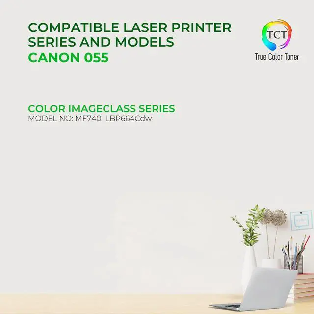 Alt view image 2 of 6 - True Color Toner 055 Toner Cartridge 4 Pack - Premium Compatible Replacement for Canon 055 Works With Canon Color ImageClass MF740 LBP664Cdw