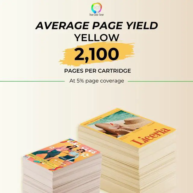 Alt view image 3 of 6 - True Color Toner 055 Yellow Toner Cartridge - Premium Compatible Replacement for Canon 055 Yellow Works With Canon Color ImageClass MF740 Series LBP664Cdw
