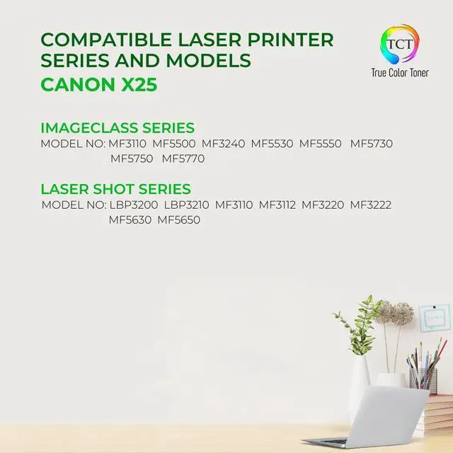 Alt view image 2 of 6 - True Color Toner X25 Toner Cartridge 2 Pack - Premium Compatible Replacement for Canon X25 8489A001AA Black Works With Canon ImageClass MF3110 MF5500 MF3240 MF5550 MF5750 MF5770