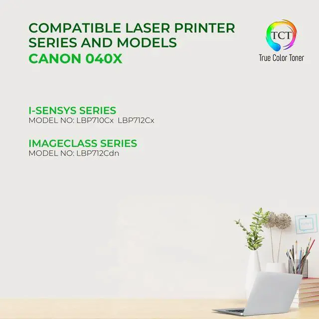 Alt view image 2 of 6 - True Color Toner 040X Cyan Toner Cartridge - Premium Compatible Replacement for Canon 040H Cyan High Yield Works With Canon Color ImageClass LBP712CDN i-Sensys LBP710CX LBP712CX