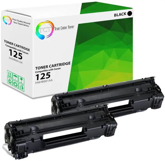 Main image of True Color Toner 125 Toner Cartridge 2 Pack - Premium Compatible Replacement for Canon 125 3484B001AA Black Works With Canon ImageClass LBP6000 MF3010