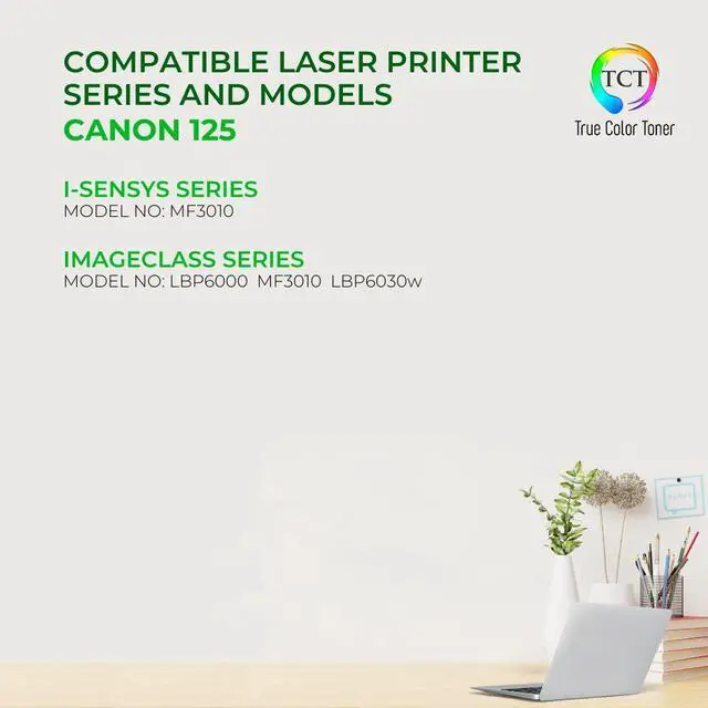 Alt view image 2 of 6 - True Color Toner 125 Toner Cartridge 2 Pack - Premium Compatible Replacement for Canon 125 3484B001AA Black Works With Canon ImageClass LBP6000 MF3010