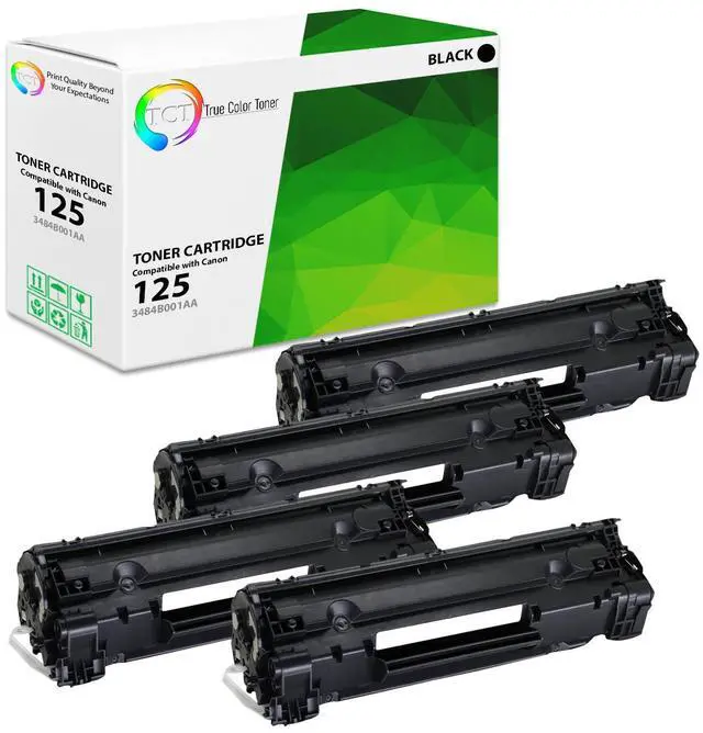 Main image of True Color Toner 125 Toner Cartridge 4 Pack - Premium Compatible Replacement for Canon 125 3484B001AA Black Works With Canon ImageClass LBP6000 MF3010