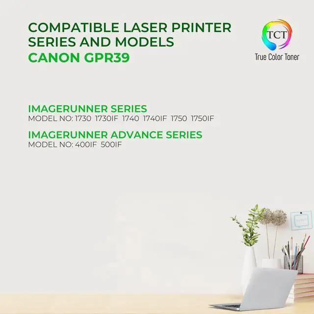 Alt view image 2 of 6 - True Color Toner GPR39 Toner Cartridge 2 Pack - Premium Compatible Replacement for Canon GPR39 Black Works With Canon ImageRunner 1730 1730IF 1740 Advance 400IF