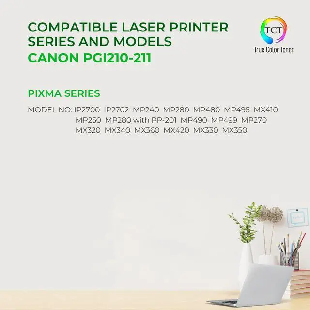 Alt view image 2 of 6 - True Color Toner PG210 CL211 Ink Cartridge 4 Pack - Premium Compatible Replacement for Canon PG-210 CL-211 Works With Canon Pixma iP2700 iP2702 MP240 MP280 MP490