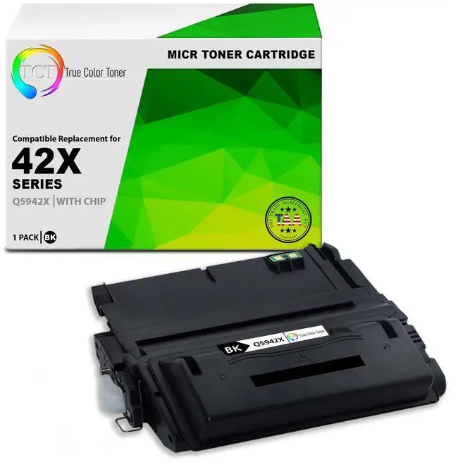 Main image of TCT 42X MICR TAA Compliant MICR Toner Cartridge - Premium Compatible Replacement for HP 42X Q5942X MICR High Yield Black Works With HP LaserJet 4250 4250DTN 4250DTNSL Printers
