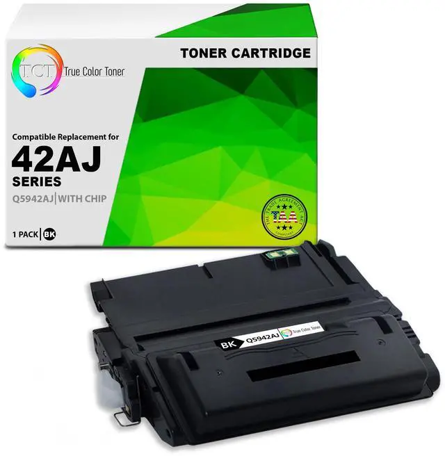 Main image of TCT 42AJ Jumbo TAA Compliant Toner Cartridge - Premium Compatible Replacement for HP 42AJ Q5942A Jumbo Yield Black Works With HP LaserJet 4240 4240N 4250 4250DTN Printers