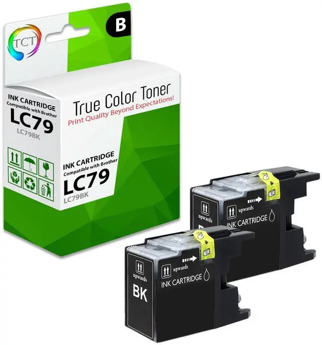 Main image of TCT LC79 Black Ink Cartridge 2 Pack - Premium Compatible Replacement for Brother LC79 LC79BK Black Super High Yield Works With Brother MFC-5910DW J6510DW J6710DW J6910DW